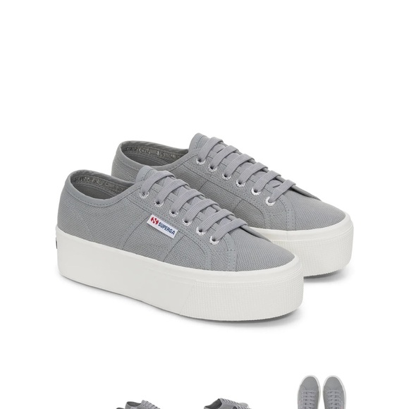 Superga Shoes - Superga Platform Sneakers Grey Lace Up - size 9